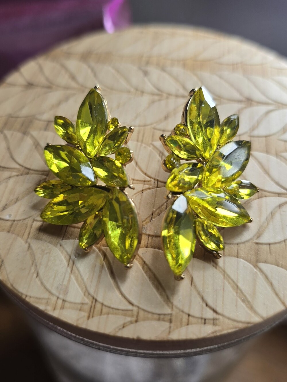 Crystal Marquis Leaf Cluster Earrings